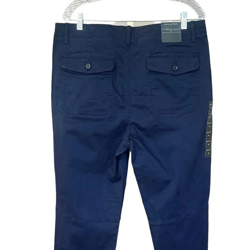 NWT Banana Republic Woman's Authentic Chino Pants Navy Blue Size 14